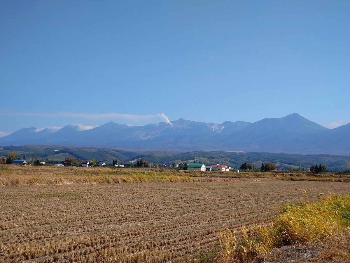 kamachi206's tweet photo. 今週後半の天候が怪しいので早めに「美瑛町」に行ってきました🙋
途中、大雪山系が見えました😂 https://t.co/tD2sueuIdN