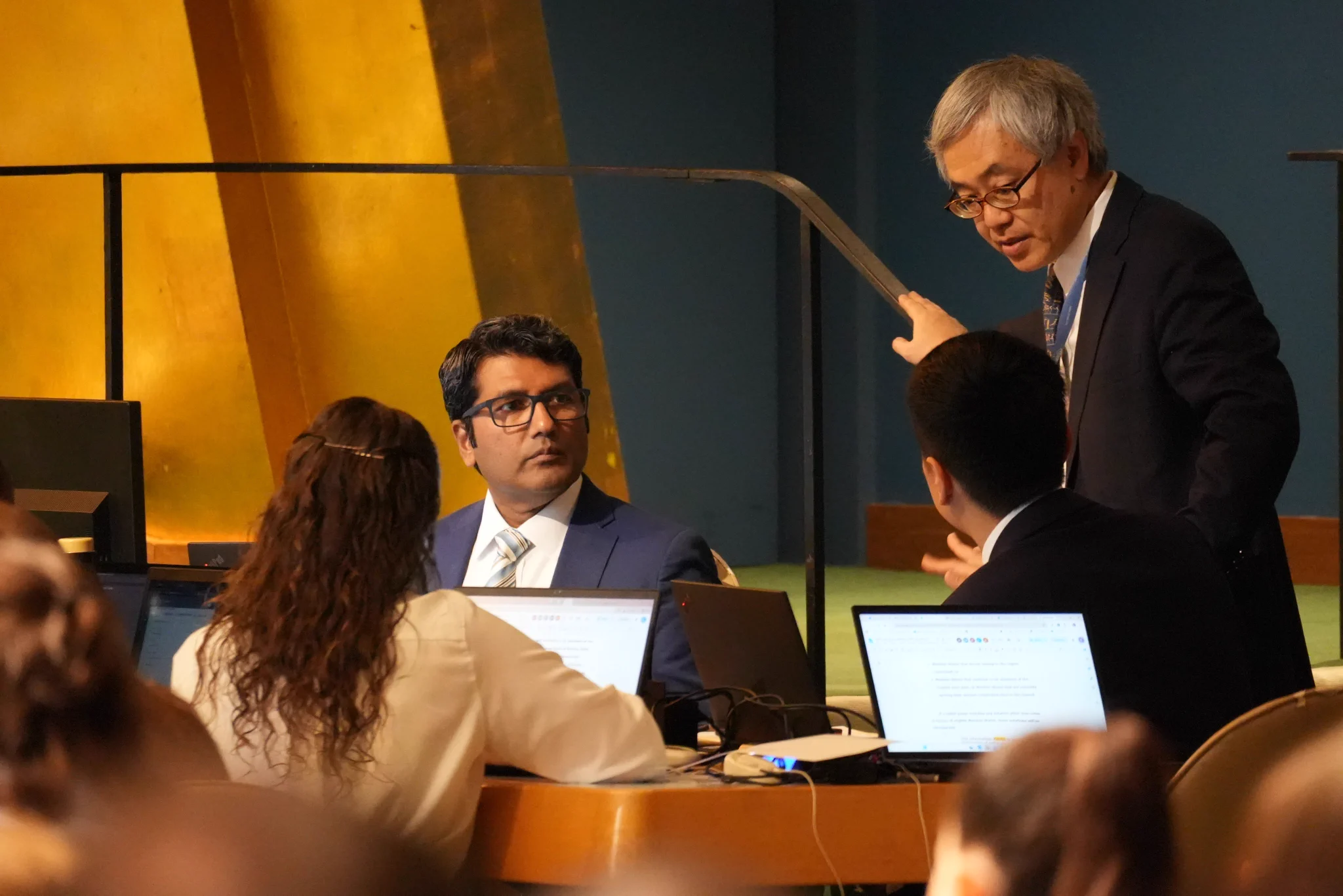 DGACM staff members service the 20th plenary meeting of the General Assembly 81st session.