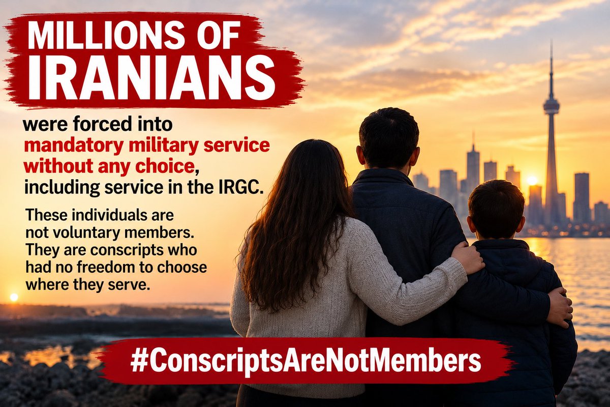 JahanYazdan's tweet photo. The distinction is simple but important: being ordered to serve is different from choosing to join. IRCC and CBSA should publish transparent guidelines and apply them consistently, considering each person's circumstances and conduct.

#ConscriptsAreNotMembers https://t.co/o7CrfRZpVe
