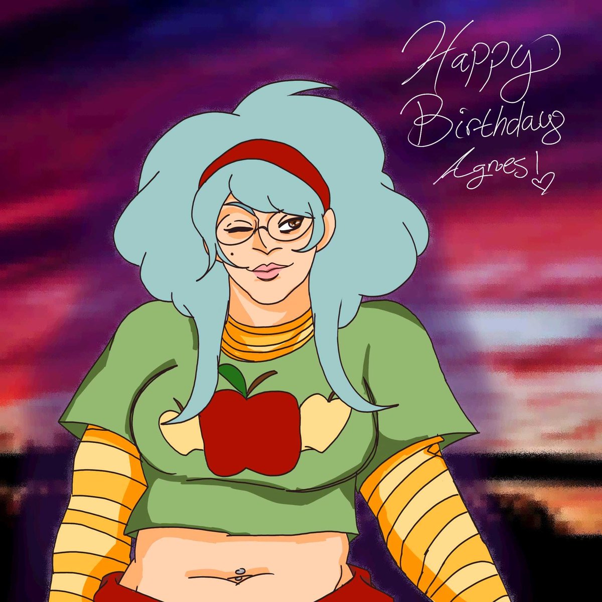 v4l3nst3in's tweet photo. happy birthday agnes!!! for my dear friend @apples_worms https://t.co/27AVROoMt0