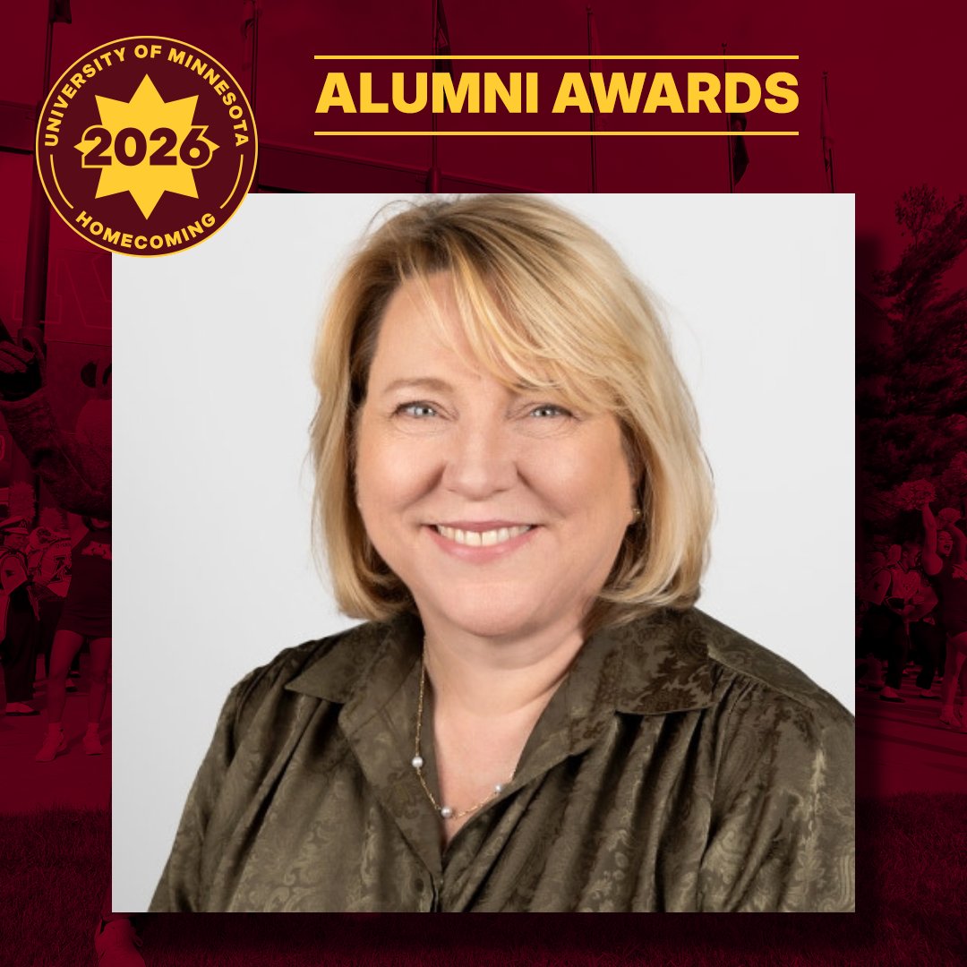 UMNAlumni's tweet photo. As we get closer to Twin Cities Homecoming, we're continuing to honor #UMNproud alumni and friends! Next up is Jónína Kárdal (MA '99), recipient of the 2026 Alumni Service Award. From leading the UMN Alumni Chapter in Iceland to co-founding CEHD’s International Relations Committee and supporting historic student exchange programs, Jónína’s dedication has built lasting global connections for the U 🔗 https://t.co/jCHnHWSfdy or LINK IN BIO.