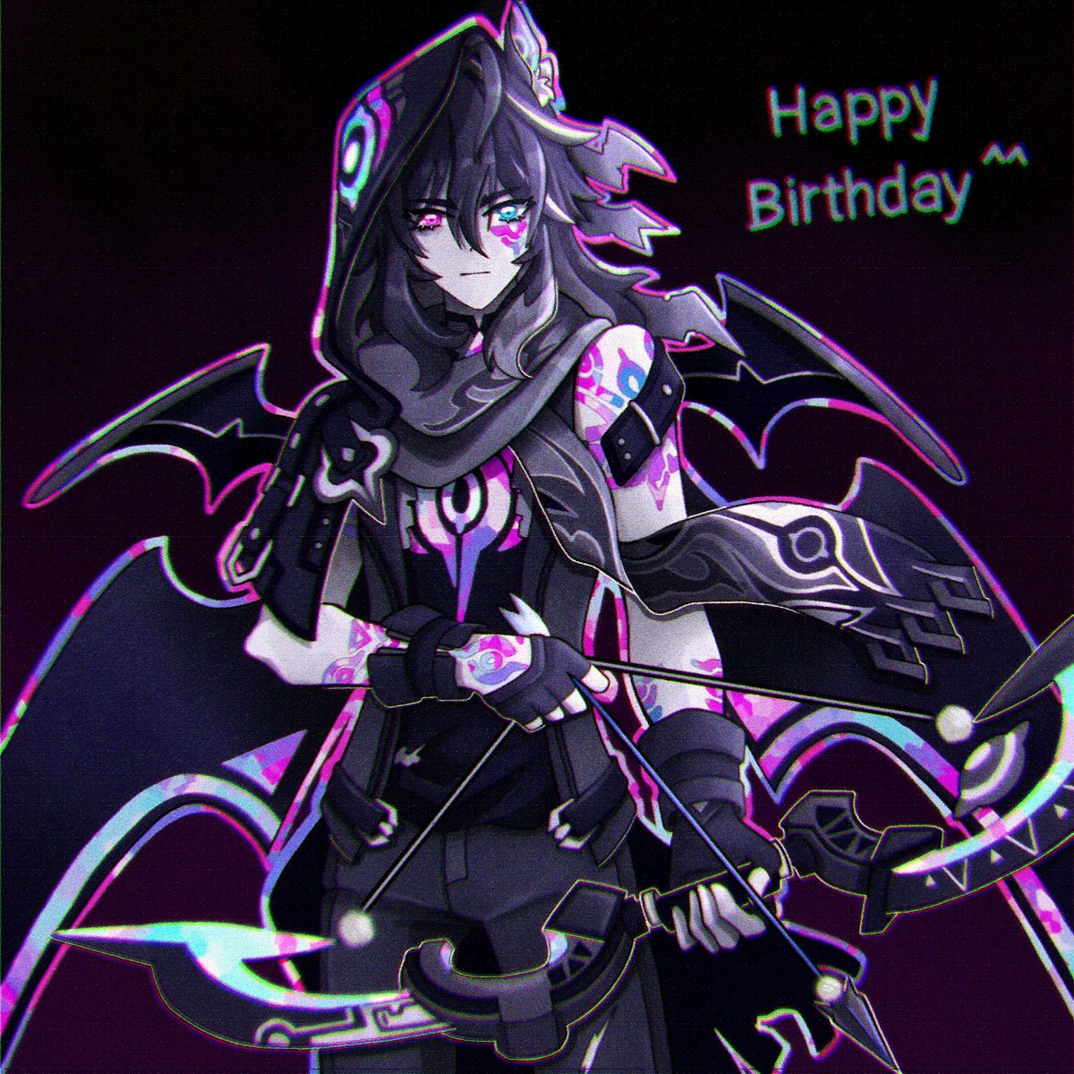 GiXaliz's tweet photo. Happy birthday to my favourite grandson! 🦇
Not a very festive or pretty birthday art but I was too burnt out to come up with anything new.
(it was an old sketch that I finally finished instead.)

#オロルン生誕祭2026 #Ororon https://t.co/5sTm4okm8X
