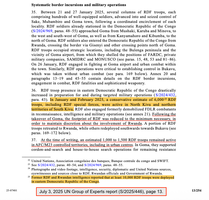 ryanmofarrell's tweet photo. Most recent estimates put RDF’s deployments in Congo at 14,000-18,000 in early 2026, around 40-50% of the Rwandan army’s total manpower of 35,000. This is a substantial increase from 900-1,000 in May 2022, 3,000-4,000 in early 2024, and 6,000-10,000 in early 2025. https://t.co/kMBnNpCG9q