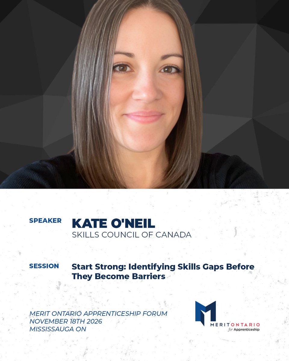 MeritApprentice's tweet photo. Check out who’s speaking at Merit Ontario’s Apprenticeship Forum! Get practical insights on apprentice retention, workforce development and opportunities like Team Canada Strong.

📅 November 18, 2026
 🔗 Spots are limited. Register today: https://t.co/ftboX38GFY https://t.co/NNEn2giEnr