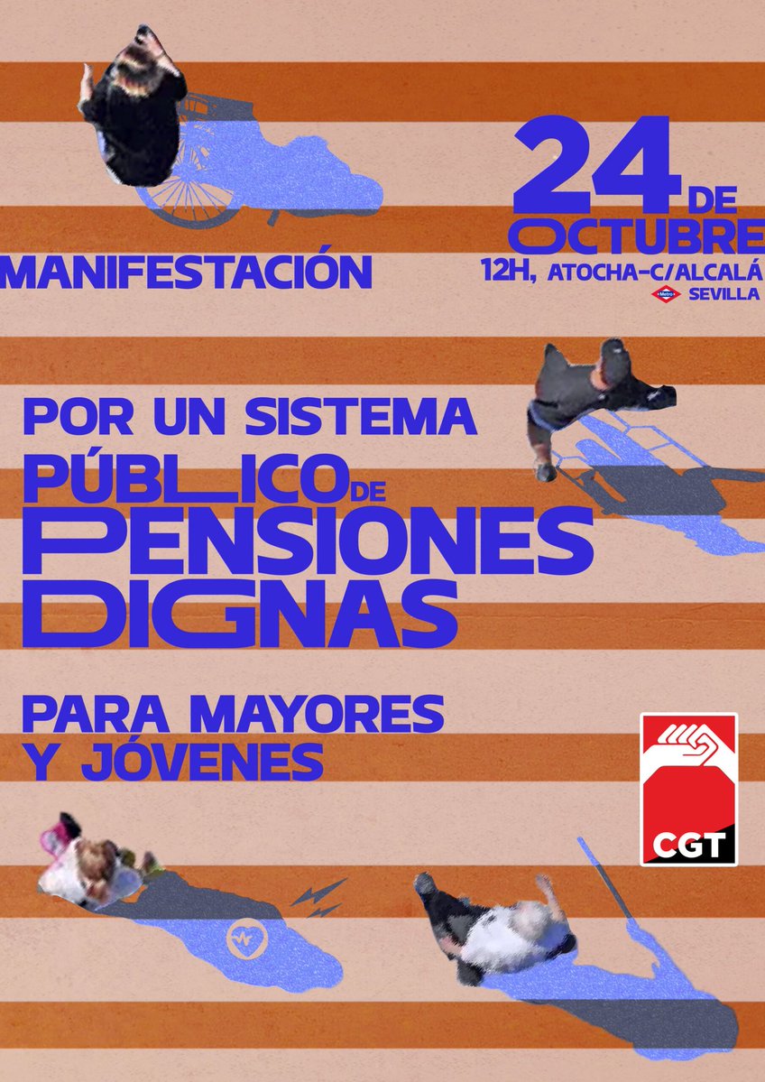 anluma99's tweet photo. Una gran manifestación estatal de pensionistas en Madrid está convocada para el sábado 24 de octubre de 2026, a las 12:00, bajo el lema “Por un Sistema Público de Pensiones para mayores y jóvenes” Es la afirmación de algo elemental: las pensiones no son un gasto, ni una carga, son el pacto material entre quienes trabajaron, quienes trabajan y quienes trabajarán. El lema une deliberadamente a mayores y jóvenes, y ahí está su inteligencia política. Porque la pseudo confrontación generacional - jóvenes contra pensionistas, cotizantes contra jubilados- es una de las operaciones más útiles para la derecha que si gobierna quiere reducir el Estado del BienEstar  al máximo posible. No hay dos generaciones en disputa: hay un mismo enemigo, el de la precariedad organizada que quiere la derecha