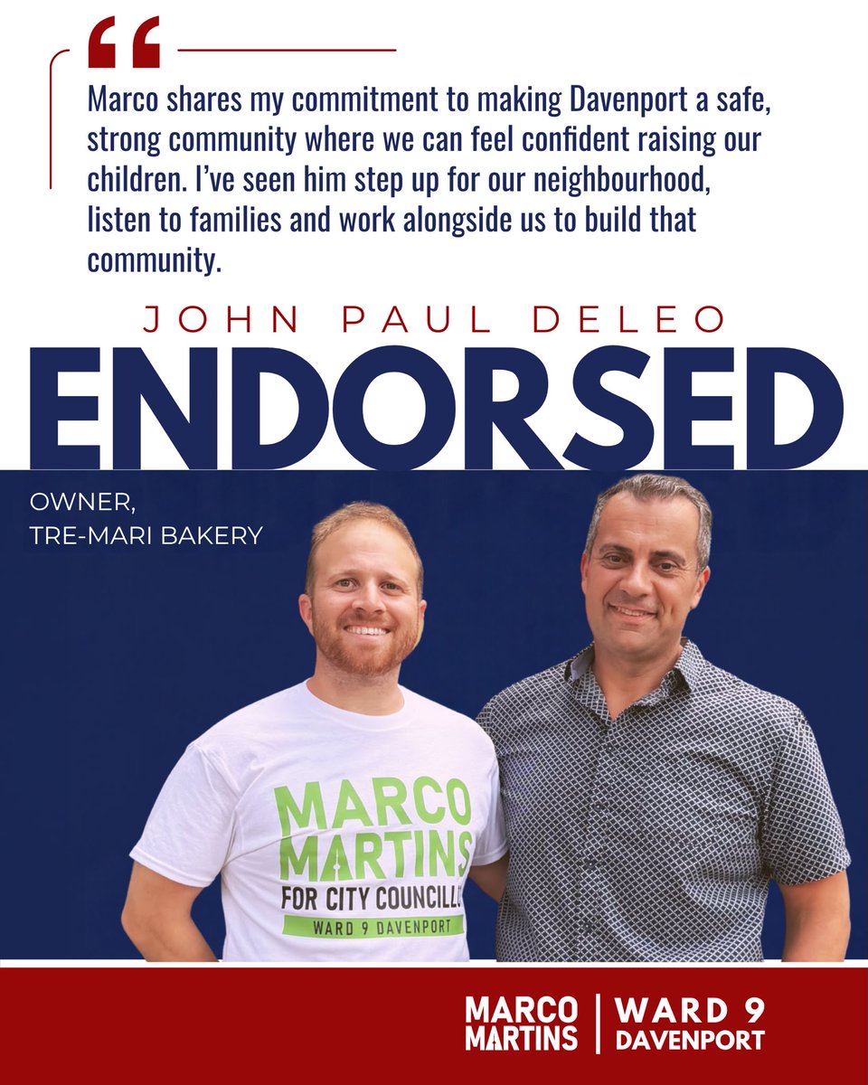 MarcoM_Ward9's tweet photo. I am humbled to be endorsed by such a range of leaders. From the longest standing Canadian Senator, to one of my longest standing friends - I am lucky to have you all supporting me through this journey. Thank you.

#blessed #TOPoli #GOVT #Davenport #Ward9 https://t.co/lJ9zfktKRU