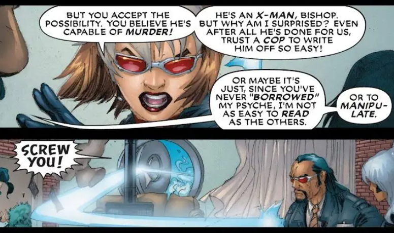 senhorastrange's tweet photo. 1o. WHAT AN UGLY ASS OUTFIT

2o. Rogue getting all defensive the second people start accusing Gambit will NEVER not be funny 😭 https://t.co/Sy7XCgOvya