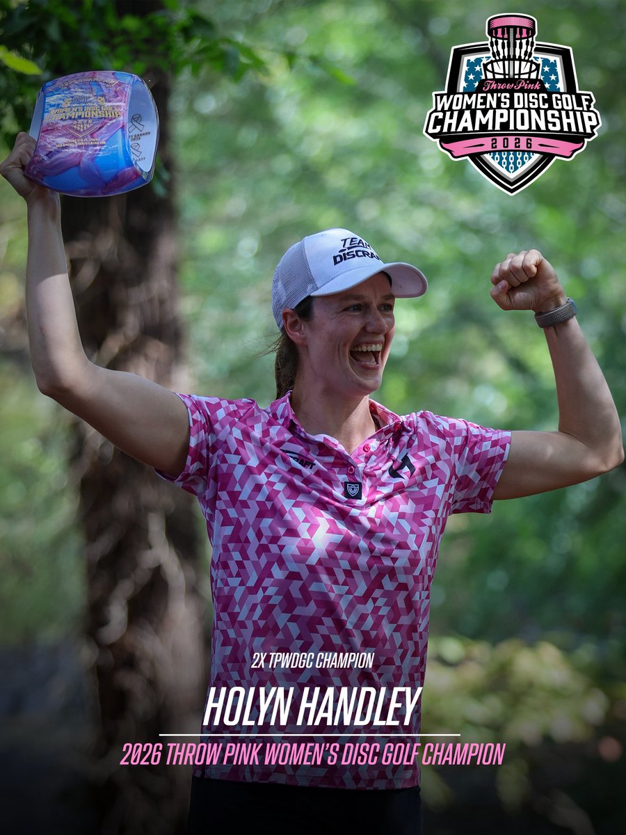ThrowPink's tweet photo. 2x 💖🏆🏆
Please join us in celebrating your 2026 and now 2x TPWDGC Champion, Holyn Handley! 💖🏆
#tpwdgc #discgolf https://t.co/tC8me1E5ar