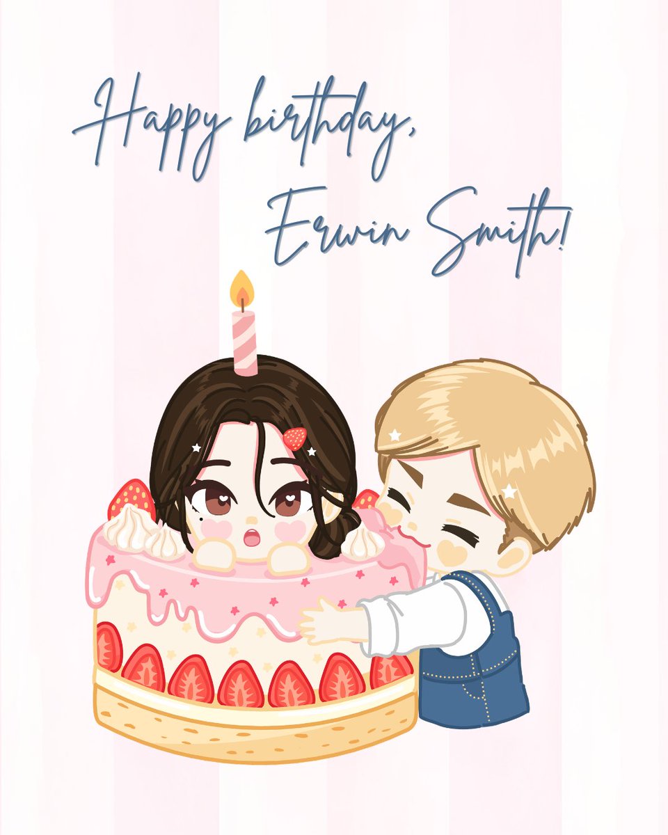 her_quiller's tweet photo. HAPPY BIRTHDAY ERWIN SMITH!

He's got his cutest birthday cake 🎂🍓💕

#erwinsmith #ocxcanon #attackontitan https://t.co/jjsee1LlV8