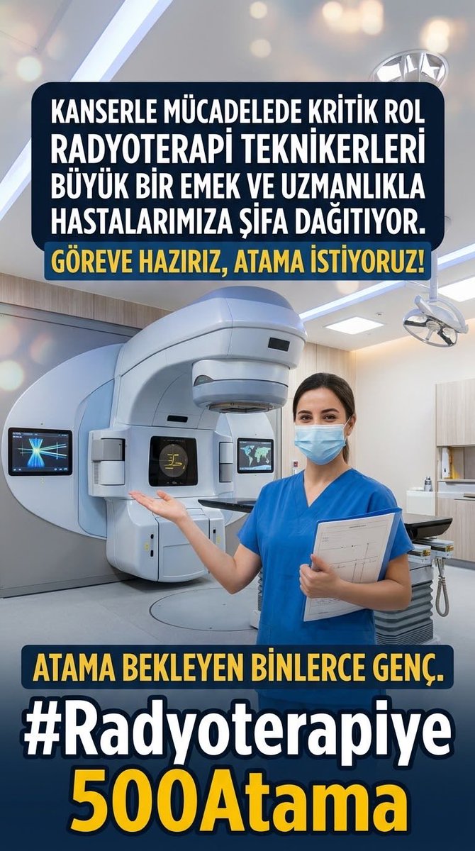 Radyoterapitek's tweet photo. Kanser tedavisinde milimetrik hassasiyet, yetişmiş Radyoterapi Teknikerlerinin işidir. Hastalarımızın sağlığı ve geleceği için kadro talep ediyoruz! @saglikbakanligi @drmemisoglu @memetsimsek #Radyoterapiye500Atama https://t.co/XdErSbspmj