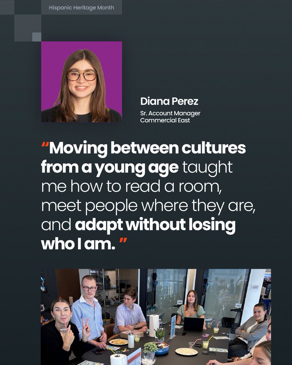 UiPath's tweet photo. Meet the leads of our HOLA People Unity Council, Leonardo Daniel Ruiz Luna &amp; Diana Perez. They’re sharing their stories, traditions, &amp; how HOLA helps them feel connected at work. 🥳🧡 #HispanicHeritageMonth #ERG