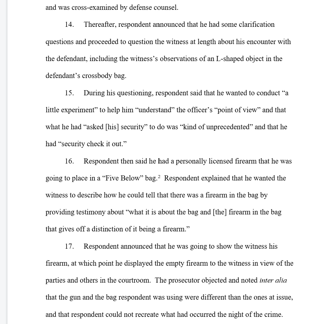 ASFleischman's tweet photo. This was, to be clear, a hilarious way to deal with an officer's testimony that he could tell a bag had a gun in it by looking at it.

But not really very judicial. https://t.co/Lr6GcqJ8yU