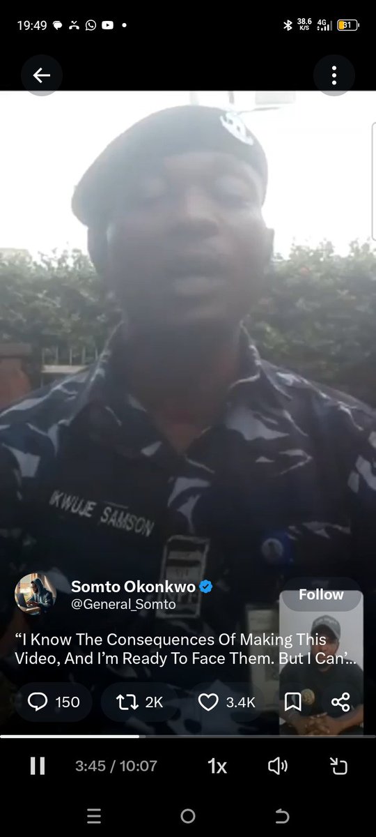 Frankspizzy's tweet photo. police officer reveals the hardship he is facing as an officer https://t.co/QonMoCxqb8
