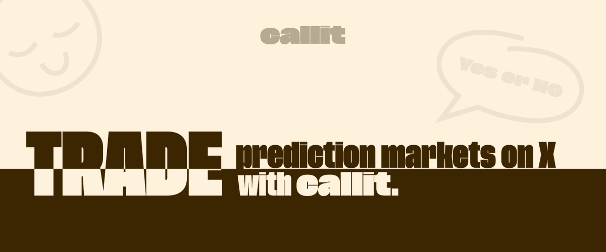 josh_scriptz's tweet photo. hi guys.. i built something, again. 😁

https://t.co/QsM2mGAkJc

it's called callit, and it's basically prediction markets but this time, you can share it on X. 

basically you can share markets to/on X, pick a side on X, and sign the transaction in your wallet... and boom.. you're on a side.

and, i called it callit, cos... while on X, you can now just.. "call it".

try it out!