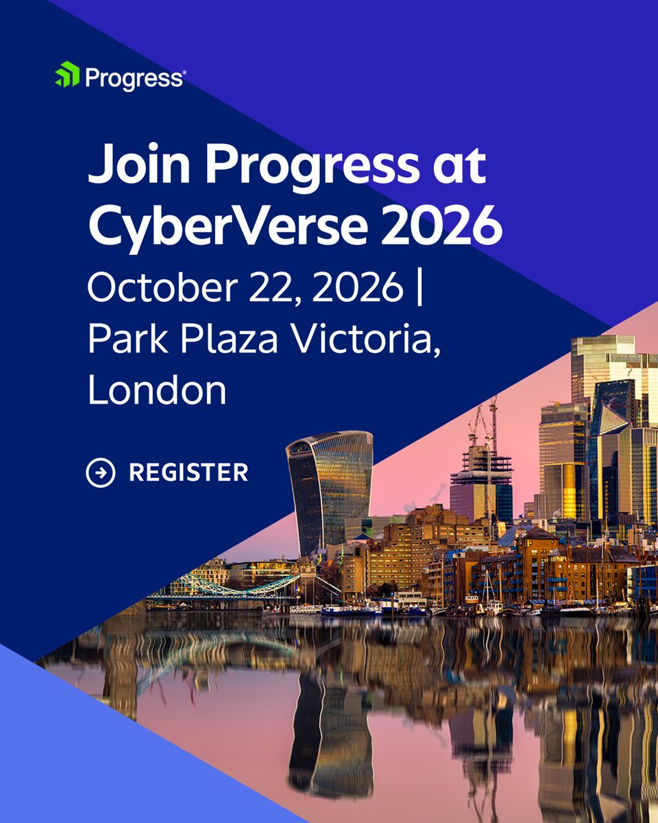 ProgressKempLM's tweet photo. The AI opportunity is here. Are your customers ready? 

At CyberVerse 2026, discover how Progress helps organizations build a trusted foundation for AI with secure data, resilient applications and intelligent operations. 

22 Oct | London 👉 https://t.co/mdFrJs6N0E https://t.co/etNKlSrJJR