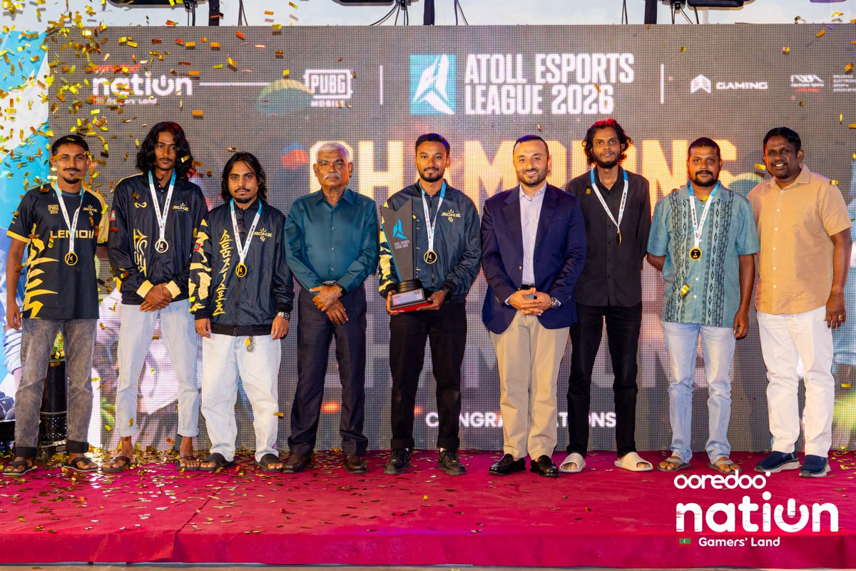 OoredooNationMv's tweet photo. Huge shoutout to L. FONADHOO DMZ on emerging as the Champions of Atoll eSports League 2026! 🎮👏

An incredible performance and a well-deserved victory! 🏆 https://t.co/dNPQhJUvhm