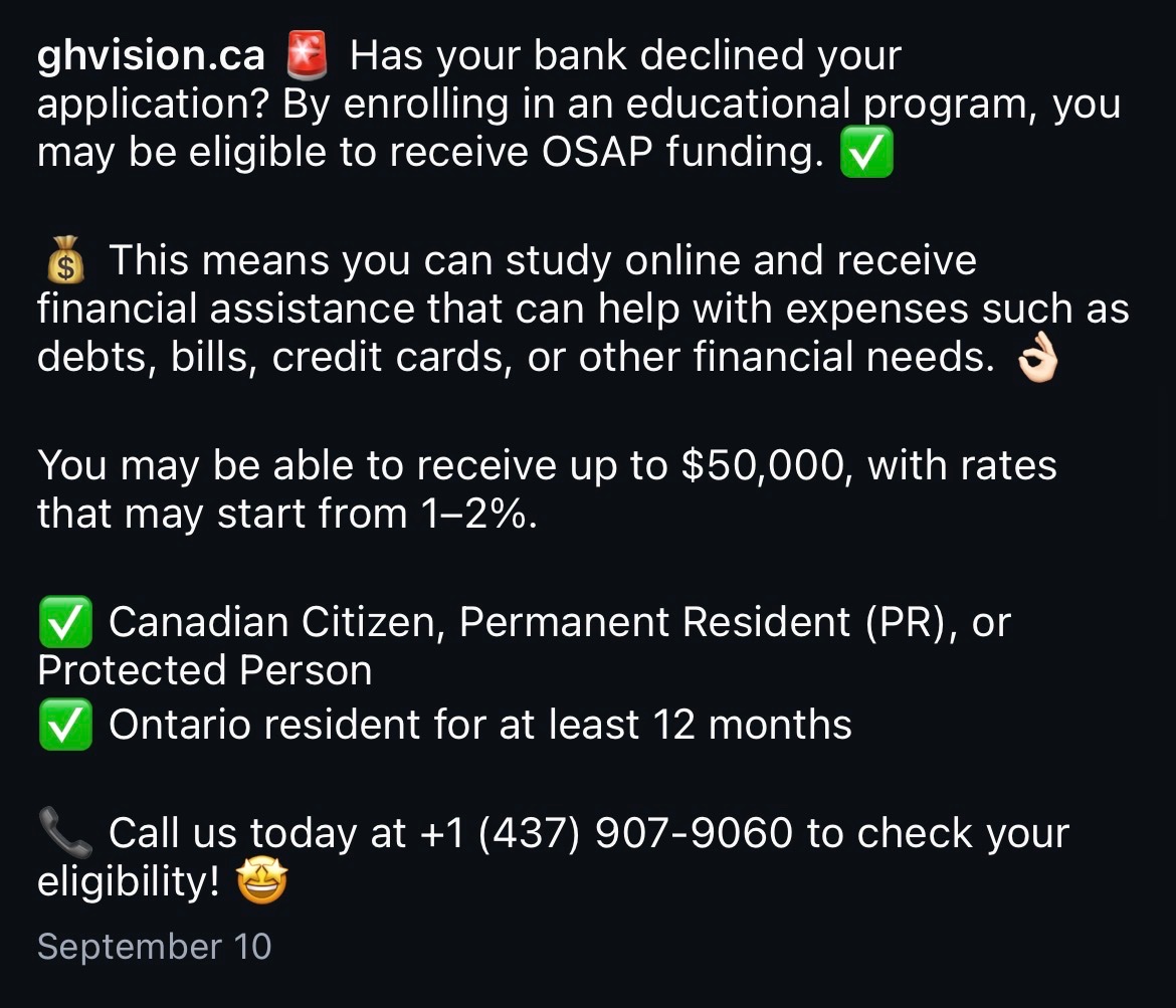 TDotResident's tweet photo. #ONpoli 

Another immigration/education advisor promoting the #OSAP scheme https://t.co/1tGHyVaW4D
