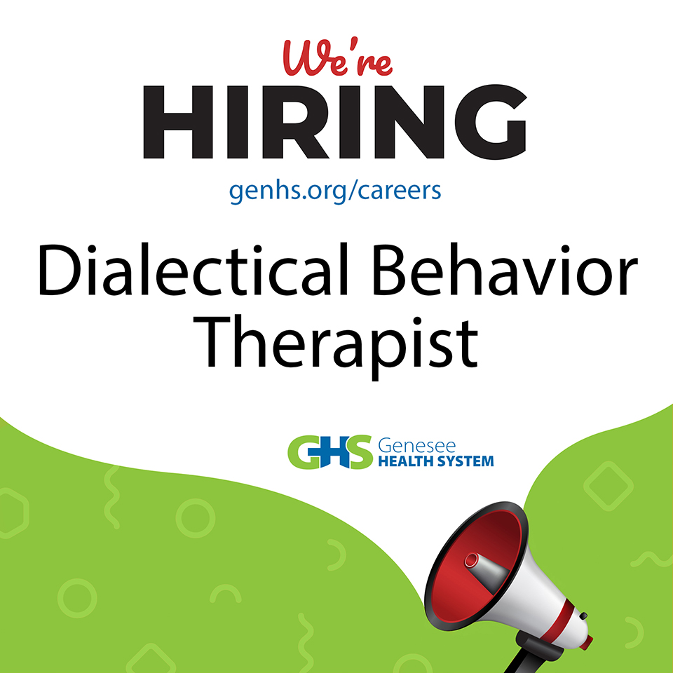 GenHealthSystem's tweet photo. GHS is hiring a Dialectical Behavior Therapist with a Masters in Social Work, Psychology, Counseling, or Marriage &amp; Family Therapy.

See link for details: https://t.co/N4RmRKcQcm

#jobopening #jobsearch #socialworkjobs #psychologyjobs #counselingjobs #therapistjobs #dbttherapist https://t.co/2DWzTYJ4Ds