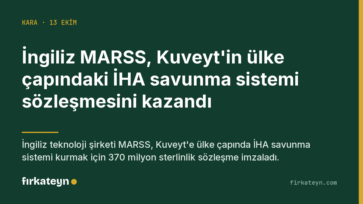 firkateyncom's tweet photo. İngiliz MARSS, Kuveyt'e ülke çapında İHA savunma sistemi kurmak için 370 milyon sterlinlik sözleşme imzaladı. Körfez'in İHA savar pazarında rekabet Türk savunma sanayii için de sertleşiyor. https://t.co/G1cTrbUcl6