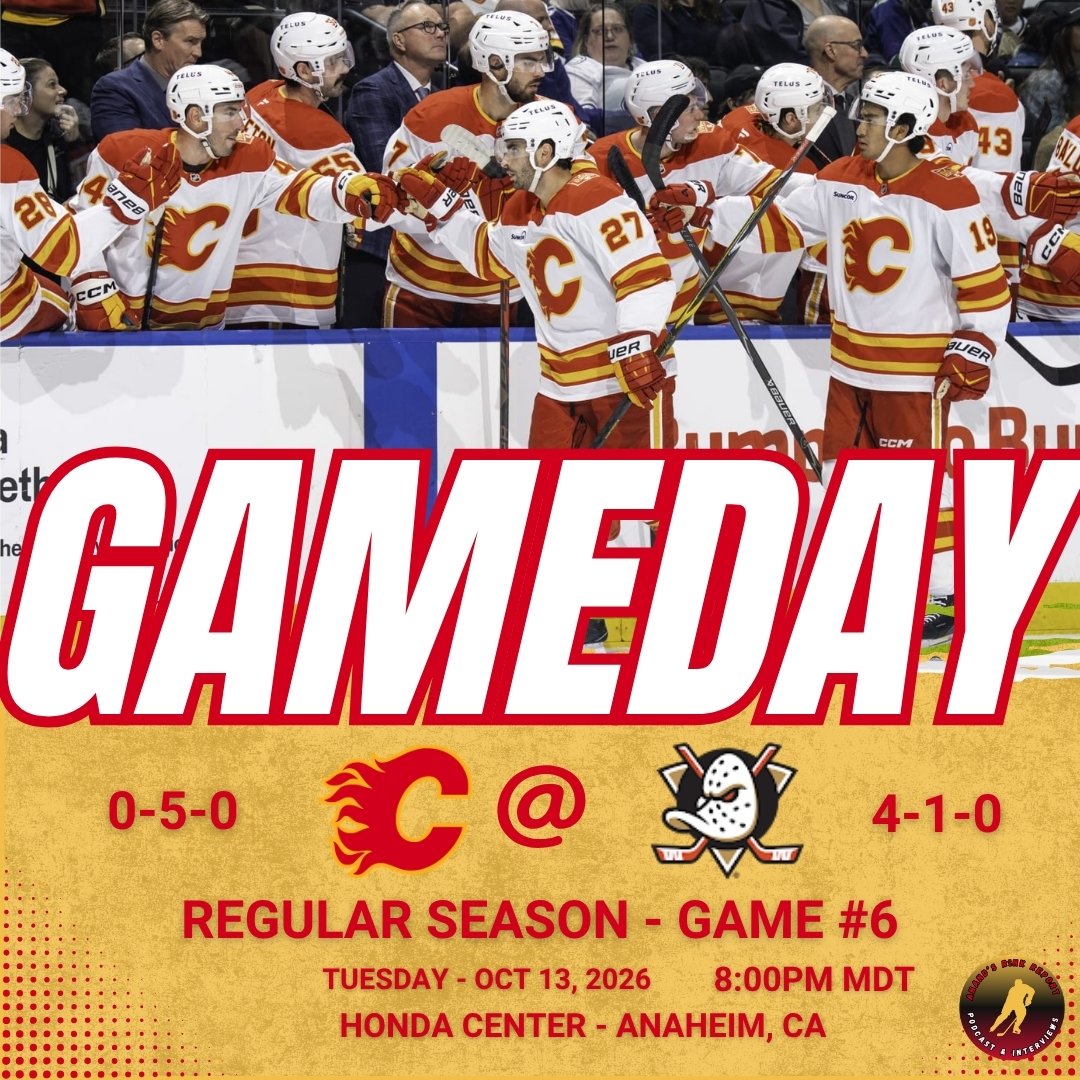 arr_socials's tweet photo. FLAMES GAMEDAY - DUCK HUNTING!

The Flames (0-5-0) begin a quick two-game road trip tonight in Anaheim as they take on the Ducks (4-1-0) in a home-n-home set. 

Game Notes:
- Dustin Wolf gets the nod. 
- Honzek is out week-to-week
- Hanley and Othmann healthy scratches. 

#Flames https://t.co/McWN9vxxGr