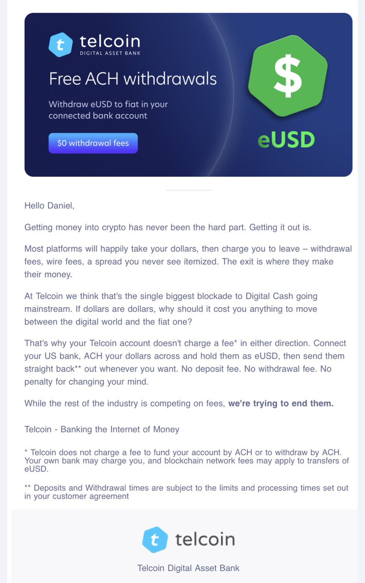 PappaGoat's tweet photo. $Tel with no offramp fees? This is massively attractive. https://t.co/BuqBrhzKm5