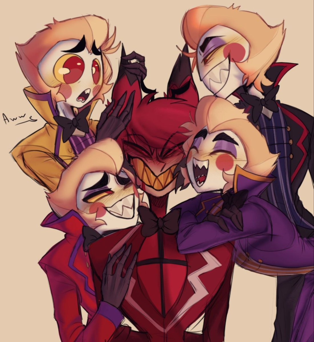 Moonelle_999's tweet photo. I think they're  crossing his personal boundaries a little (⁠ ⁠ꈍ⁠ᴗ⁠ꈍ⁠)
#RadioApple #HazbinHotel #Lucifer #Alastor https://t.co/dex3o6MMZE