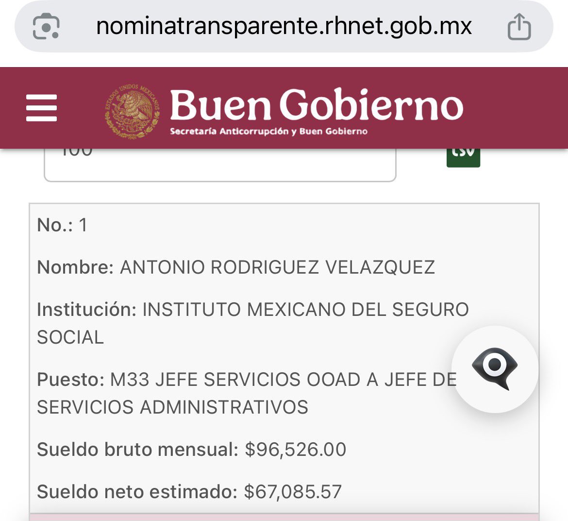 mario_dico50's tweet photo. 🔴 Para los que dudan que el hermano de Rosa Isela Rodríguez (Segob) , trabaja como Jefe de Servicios Administrativos en la delegación sur del @Tu_IMSS en el DF , aquí la prueba ! Son CORRUPTOS en la 4T ! Y seguiré publicando más ! @zoerobledo @Claudiashein https://t.co/kpnef2nNdG