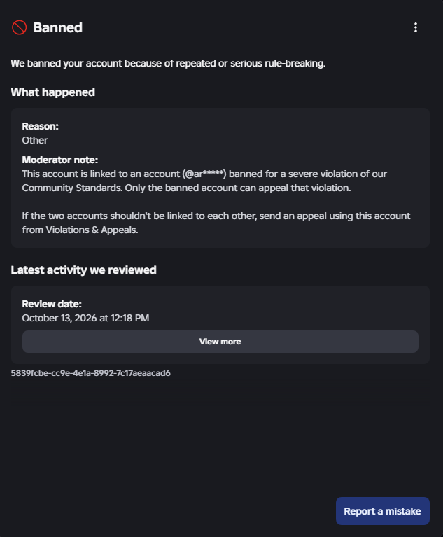 PGWasTaken_'s tweet photo. @KreekCraft My Roblox account of 7 years has just been banned falsely for being linked to an account that I have never even heard of that supposedly broke the TOS.

more info below --->
(1/???)

I'm hoping you'll read this since this has affected other people as well. https://t.co/bMLnWdQXCs