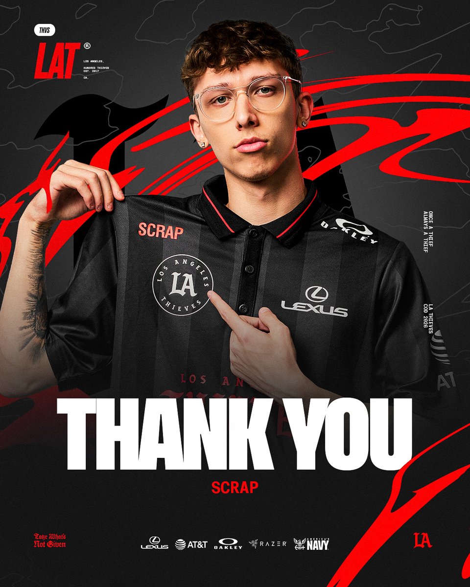LAThieves's tweet photo. Farewell to the back to back MVP, @ScrappyNJ.

You brought pure passion to this team, and it was an honor to witness your incredible talent and success up close. https://t.co/jnSlsDUjJb