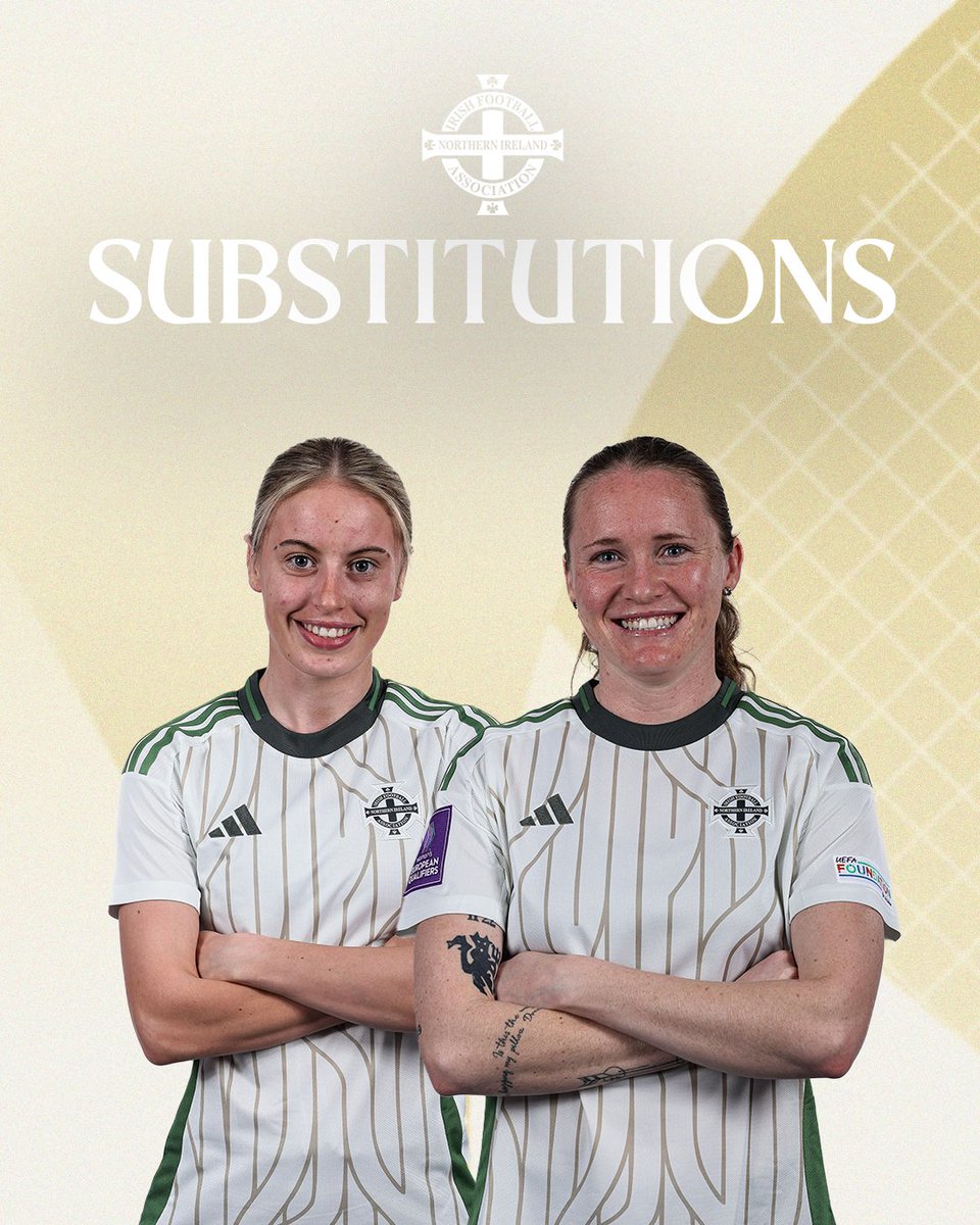 NorthernIreland's tweet photo. 🔄 72’ Double sub | Leyla McFarland and Abi Sweetlove replace Casey Howe and Natalie Johnson #GAWA #TogetherWeThrive https://t.co/m8i9EtOCi7
