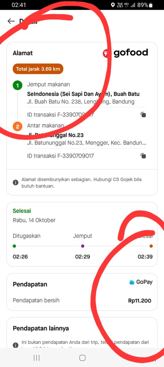 ardirush25's tweet photo. Lagi &amp; lagi &amp; lagi dan saya berkesimpulan semua aplikator itu kprupsi tarif dan jarak terutama @gojekindonesia hampir semua orderan lrn jarak 3.69 pun tidak masuk le 4 km. Jarak ini yg terus2 di permainkan mrk sehingga tarif le driver murah sedang ke konsumen mahal #prfm #fyp https://t.co/oCOnu2Hf8M