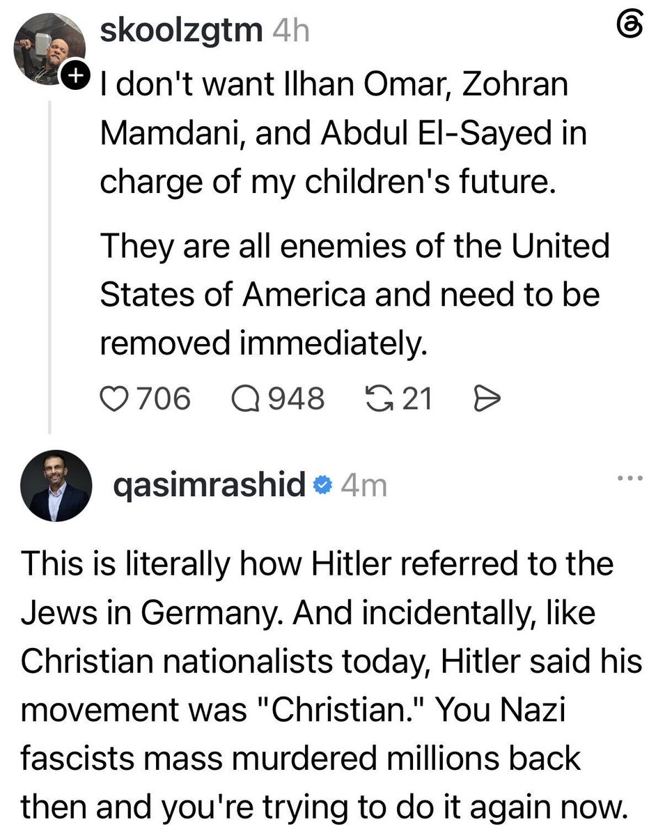 QasimRashid's tweet photo. The Christian Nationalism we're seeing today isn't new. It's a revival of Nazi fascism from a century ago. They’re telling us in their own words. https://t.co/4uy1hApSBM