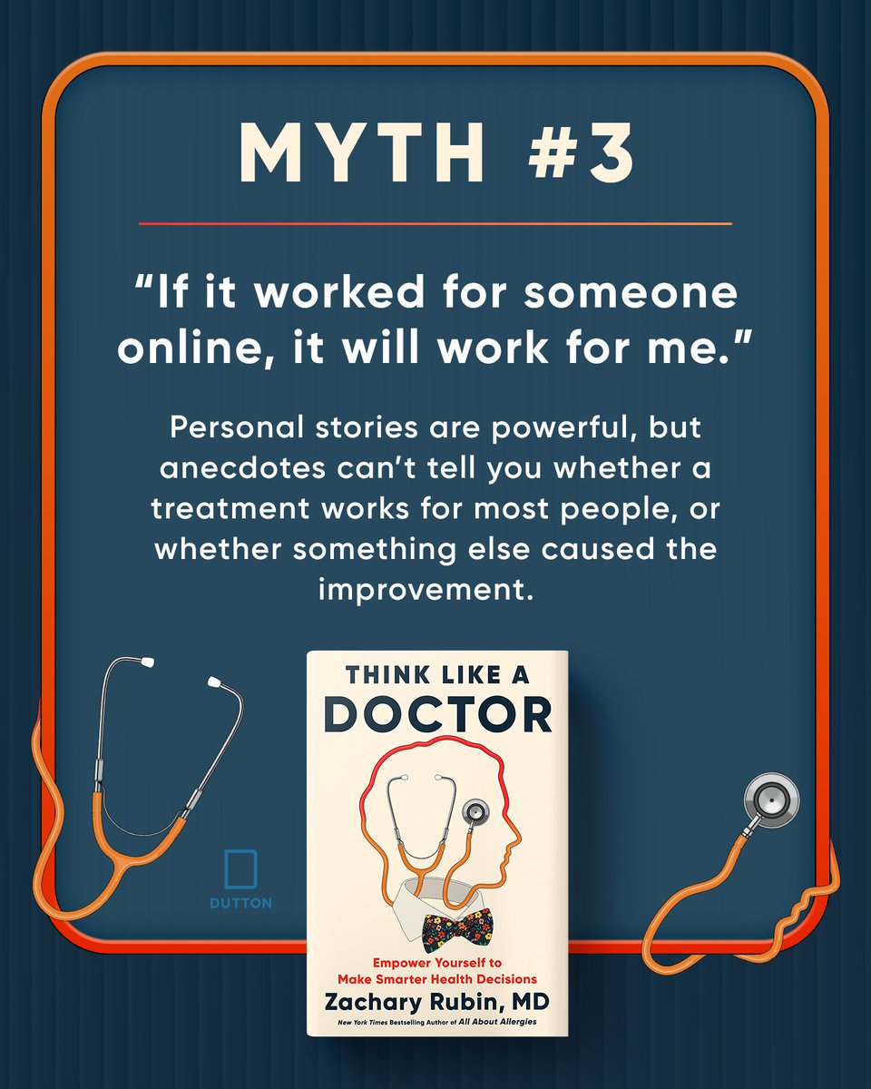 DuttonBooks's tweet photo. Dr. Rubin is here to set the record straight about medical myths—and to share what the reality actually is.

Preorder your copy of THINK LIKE A DOCTOR: https://t.co/WwJPT7ROr6