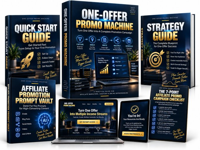 ConnieGreen's tweet photo. "One Offer Promo Machine White Label" Stop Starting Every New Product From Scratch — Start With The Product, Funnel And Sales Assets Already Built. This Makes Sense! https://t.co/04Z0MyYG3N https://t.co/IjKvKbrTB6
