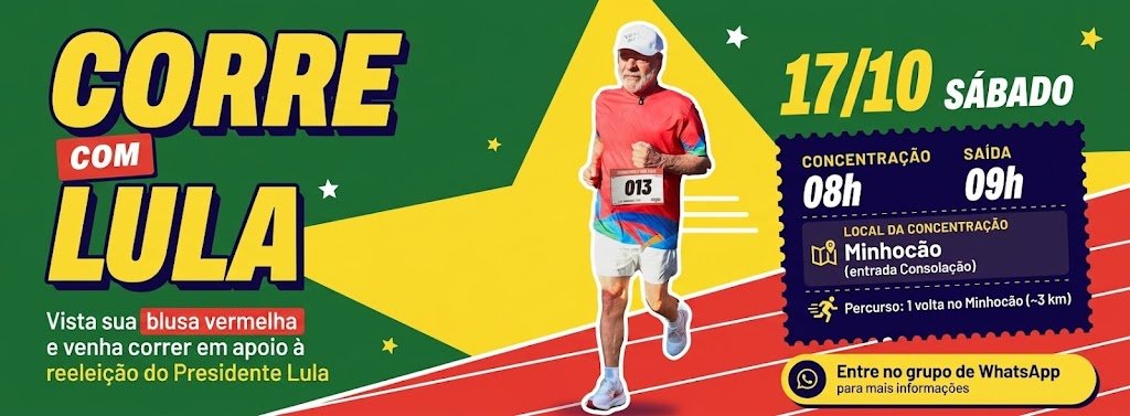 bibliofernando's tweet photo. Neste sábado, ocuparemos o #Minhocão com muita energia e disposição pra correr pela reeleição do nosso presidente @LulaOficial!

📅  Sábado, 17 de outubro
⏰ Concentração: 8h | Largada: 9h
📍 Entrada do Minhocão pela Consolação

https://t.co/2vrIo29ZEb

Curta &amp; retuíte! https://t.co/f72G7i9wgz