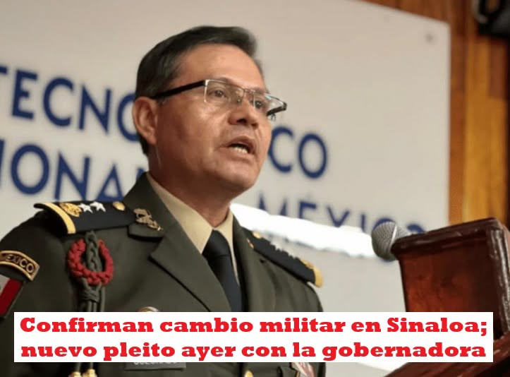 PartidaV's tweet photo. Lo que dijeron que no pasaba, se confirma.
Otra primicia que di y que se hace realidad.
Lo informó hace 3 semanas, de que el general Fernando Colchado Gómez llega como nuevo comandante de la Tercera Región Militar, en Sinaloa y Durango.
Ayer hubo otro pleito con la gobernadora. https://t.co/nw59DXJRGd