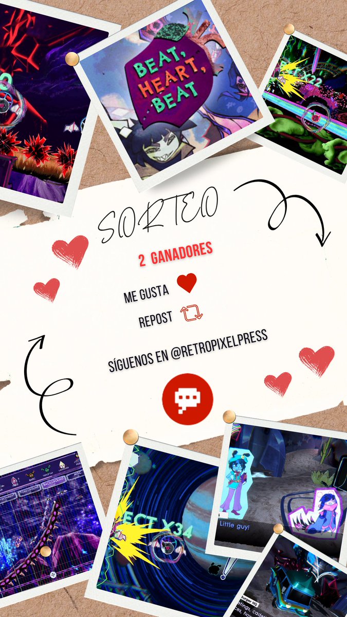 retropixelpress's tweet photo. 🍀 Inauguramos la tercera semana de sorteos de nuestros tres años, y lo hacemos con dos copias de un juegazo recién estrenado: Beat, Heart, Beat

Gracias a la buena gente de @Stride_PR  😊

Lee 👇 https://t.co/pQ9hrXKRtc