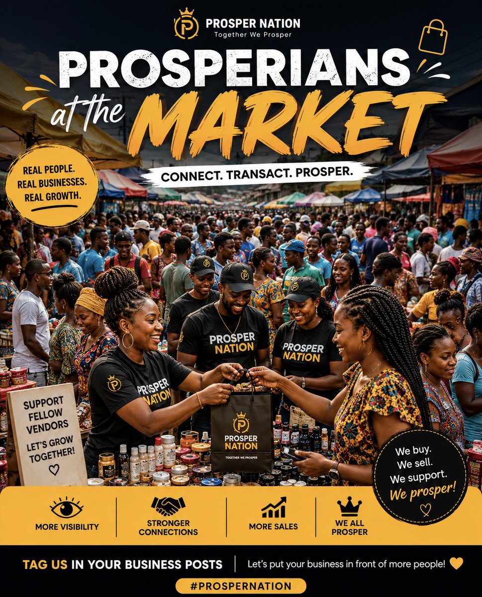 Tprosper233's tweet photo. Hello Prosperians, 

Vendors! Bring your products, services, and special offers to the comments. Tell us what you do and make it easy for interested buyers to reach you.

Your business cannot attract attention if nobody knows what you offer. 

Show up, share your value, and keep building your brand.👇

 #ProsperiansMarket