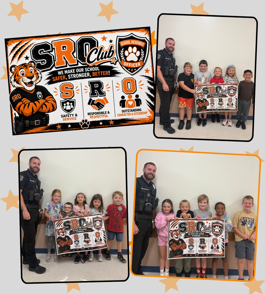 PrimaryLCSC's tweet photo. Congratulations to our September  SRO Club members! Each month students are nominated to be part of the SRO club for displaying the characteristics of a police officer. Way to go! The SRO Club members enjoy eating lunch with our SRO, Office Schneider! https://t.co/eqJM6TA0Xt