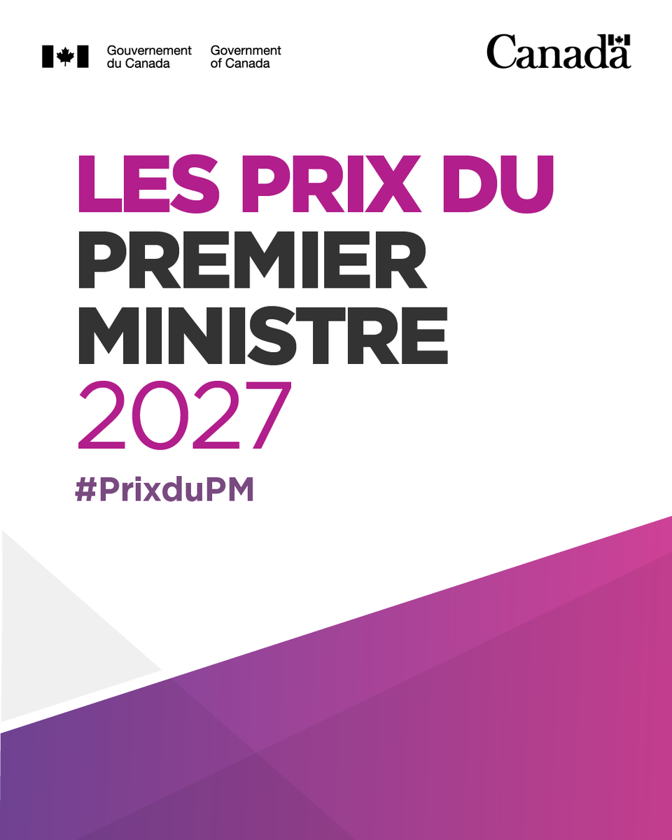 ISDE_CA's tweet photo. La période de mise en candidature pour les #PrixduPM 2027 est ouverte.

Ces prix visent à reconnaître l’apport exceptionnel d’enseignants et d’éducateurs de la petite enfance partout au Canada.

Soumettez une candidature d’ici le 13 janvier 2027: https://t.co/zOKjULQXAb https://t.co/mEdwBT8qxv