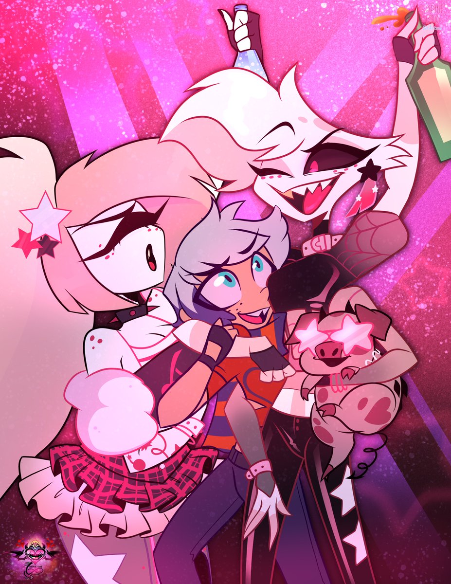 ThunderD007's tweet photo. Lincoln is spending a night in the club with Angel Dust and Cherri Bomb 

#aloudatthehotel 
#LincolnLoud 
#AngelDust
#CherriBomb

Commission by @LArtsss 
Based on her latest YCH Commission https://t.co/3PDu1snqfF