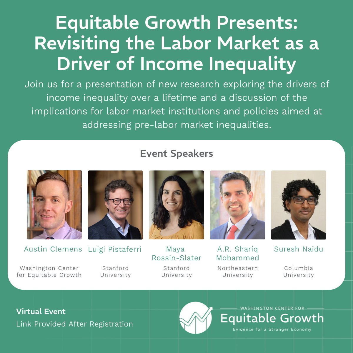 equitablegrowth's tweet photo. One week away: Join us Tuesday, October 20 for our next installment of #EGPresents: Revisiting the Labor Market as a Driver of Income Inequality.

Check out our full panel below and register here 🔗: https://t.co/2lpWGMysLG https://t.co/o7X10l2lGp