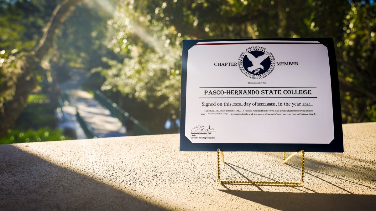 PHSCedu's tweet photo. #PHSCedu was recently awarded chapter membership in the SALUTE Veterans National Honor Society! Soon, we will establish a formal Honor Society for our military and veteran students. We are #PHSCproud to be part of a chapter dedicated to uplifting student veterans.
#veterans https://t.co/9JXo9IO4e0