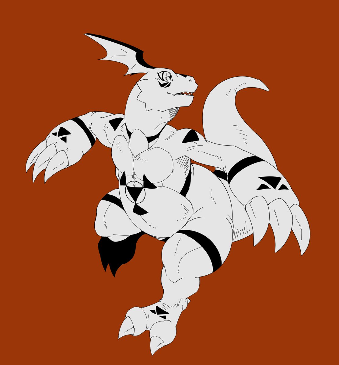 creep700's tweet photo. Guilmon, sketch. https://t.co/KlpQWrX0qo