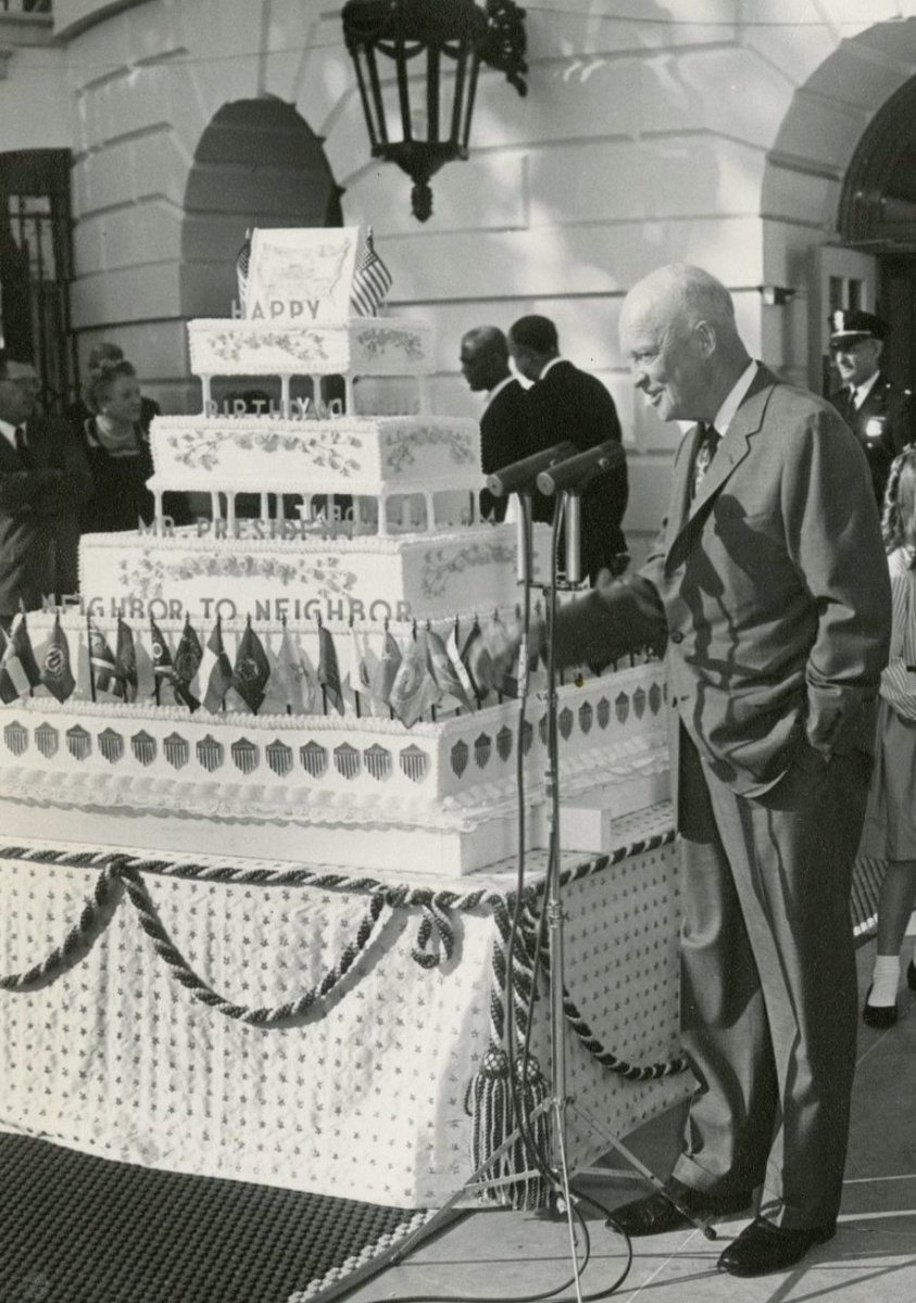 archivesfdn's tweet photo. The vast records of the @usnatarchives include treaties, maps, and a surprising number of cakes 🍰 Swipe to see Presidents celebrating with something sweet this #NationalDessertDay @FDRLibrary @IkeLibrary https://t.co/si5Sr1bSYT