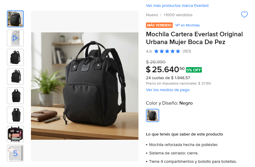 Kratosprecios's tweet photo. 🎒OFERTA IMPORTANTE Mochila Cartera Everlast Original Urbana Mujer Boca De Pez.
-Antes: $26.990. 
-Ahora: $25.640,50.  
https://t.co/nBiPN2ypuh
Amplia de gran capacidad - Súper acolchada, para proteger tu espalda - Modelo Ultra Liviano y fácil de transportar - Abertura principal Boca de Pez para mayor Comodidad ¡Ideal para tus viajes o paseos! - Liviana para llevar artículos indispensables.