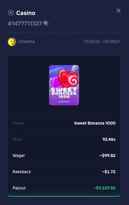 Chooma_bets's tweet photo. wtf... 

Just ran a $80 deposit to $9200...

2x $100 giveaway to everyone who signs up under my code  👉 https://t.co/W8TVnZZuJs

will also be tipping out users that wager through the week

Like, retweet &amp; comment your username to enter winners on friday🎉 https://t.co/gHSWxOlhRS