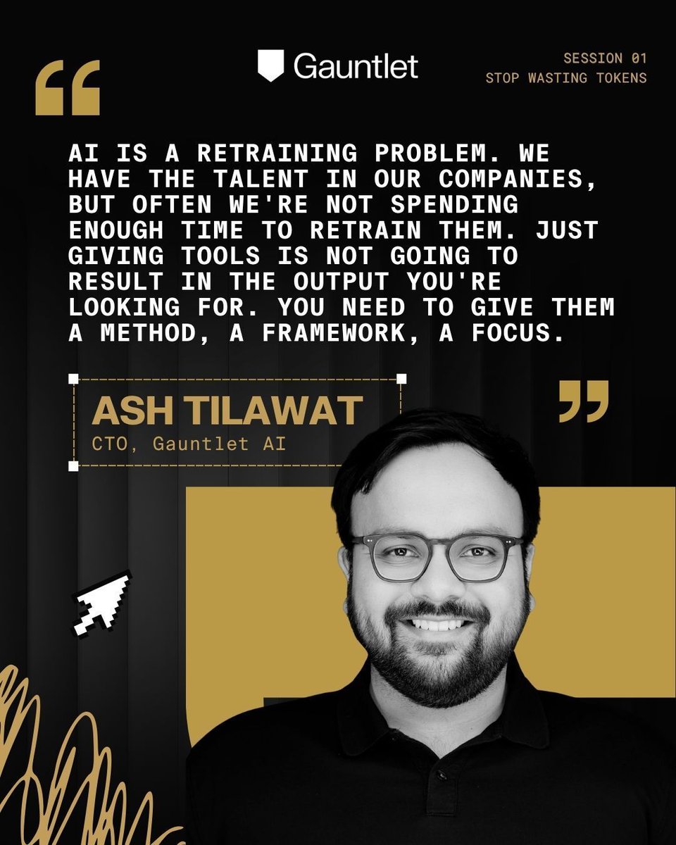 gauntletai's tweet photo. Tools alone don’t change how a team works. Our CTO @ashtilawat on what does. Full recap: https://t.co/1fSuuzwcc4 https://t.co/eZMpsOoXel