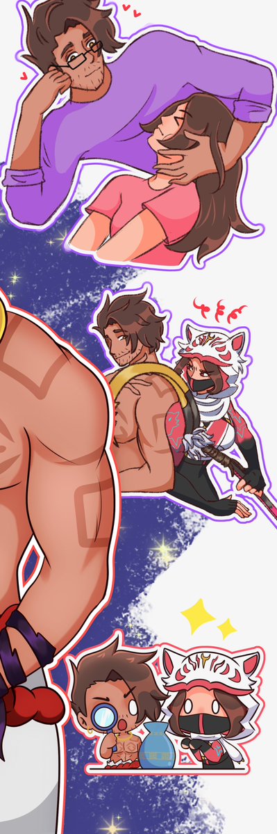 Catalyst_0x's tweet photo. ╭━━━━━━━━━━━━━━━╮
　          Happy fifth anniversary,
                        Vi and Raz 💖💜
╰━━━━━━━━━━━━━━━╯

#Fortnite #FortniteArt #KitsuneSpire ❤️#FortniteFanArt https://t.co/0kp4TaBvsc