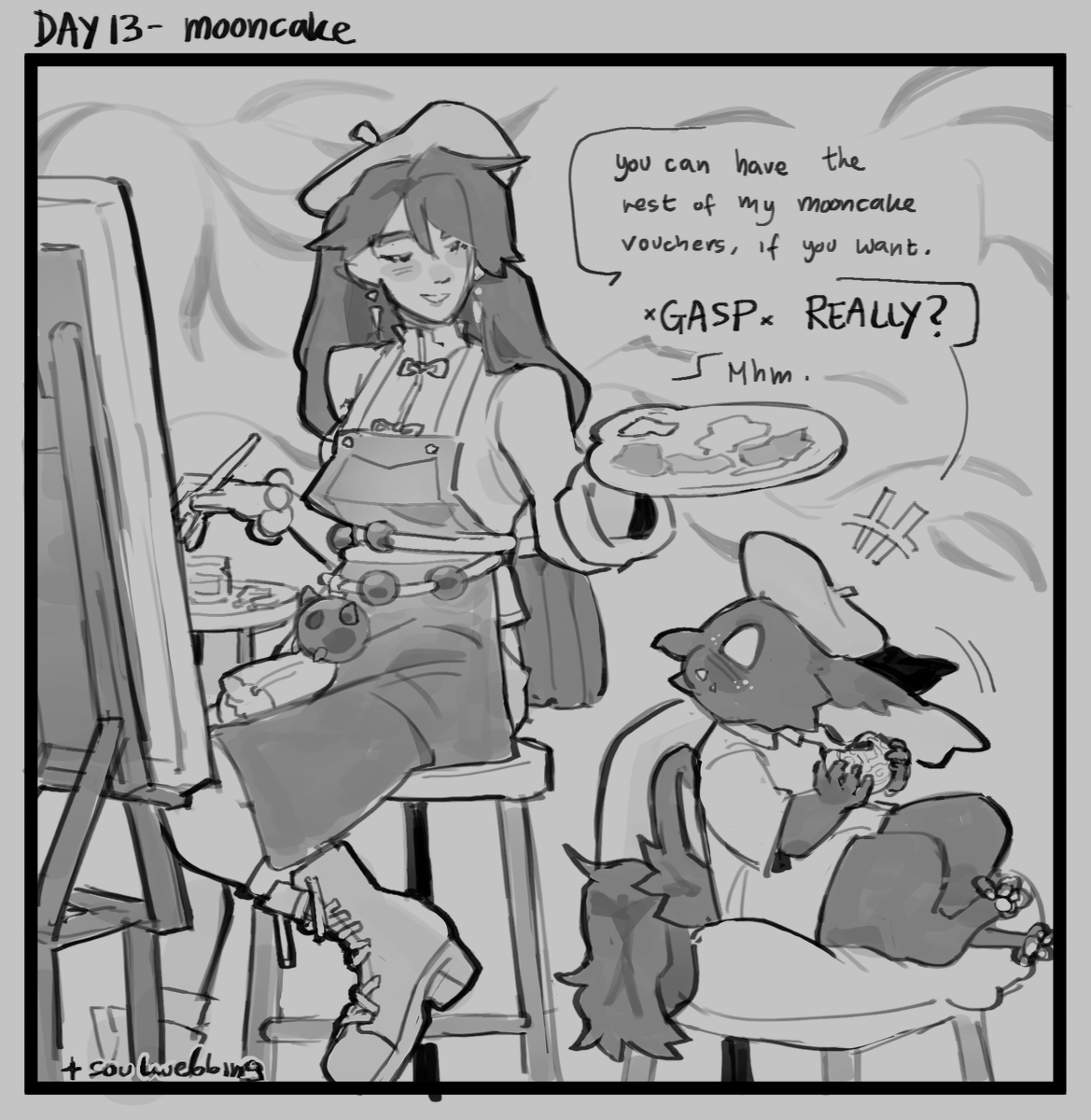 soulwebbing's tweet photo. inktober day 13 - mooncake 
#deadlock https://t.co/hxqF0OVyR3